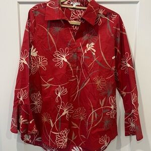 Tyler Boe Red Floral Tunic  Shirt